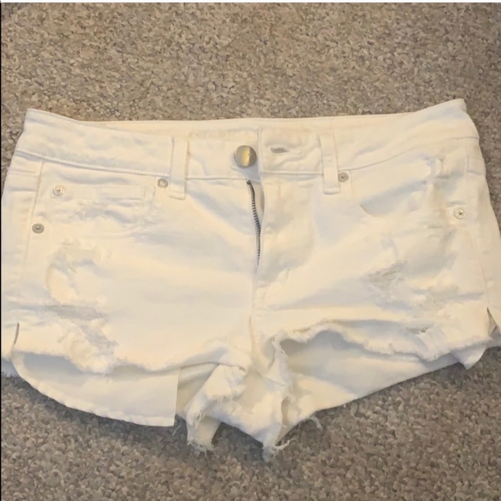 American Eagle White Jean Shorts